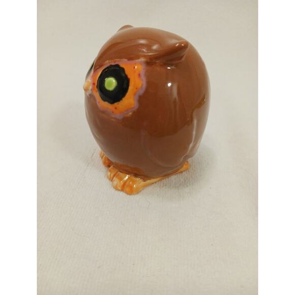 70s Owl 4" Figurine Ceramic Hand Painted Cottagecore Grannycore Hippie Retro - Picture 5 of 11